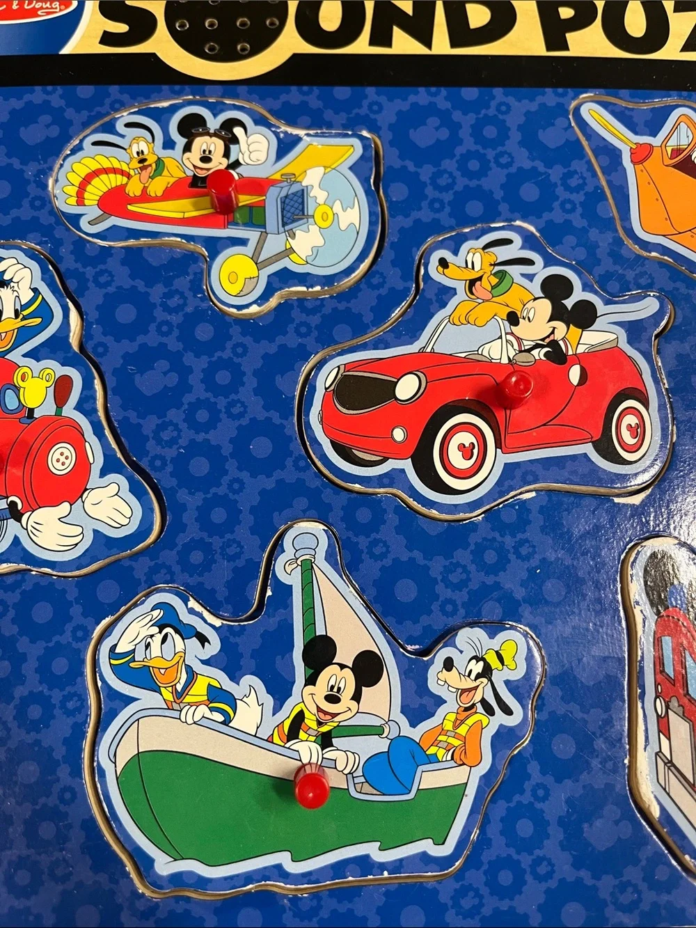 Melissa & Doug Blue Disney Vehicles Sound Puzzle